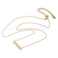 Collane con ciondolo rettangolare in cristallo e strass in acciaio inossidabile 304 per donna&nbsp;NJEW-U045-03G