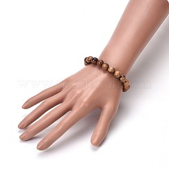 Braccialetti elasticizzati perline di legno&nbsp;BJEW-JB04121