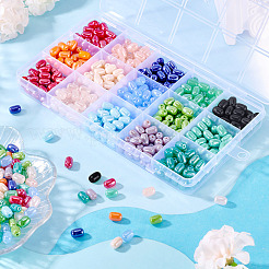 450 pieza de cuentas de vidrio opaco de 15 colores.&nbsp;GLAA-TA0003-25