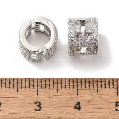 Hohle Säule Messing Mikro Pflastern bunte Zirkonia europäischen Perlen&nbsp;KK-C072-16P