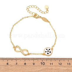 Braccialetti sportivi in ottone con micro pavé di zirconi cubici e maglie infinite&nbsp;LS-BJEW-D386-01E-G