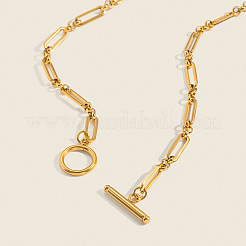 Collane a catena con maglie ovali in acciaio inossidabile 304 con chiusura a moschettone per donna&nbsp;GL9322