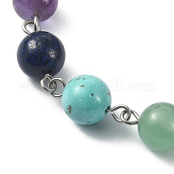 Braccialetto con perline rosario in onice nero naturale e pietre miste&nbsp;BJEW-TA00329-02