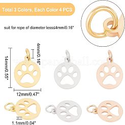 12 Stück 3 Farben 304 Edelstahl-Charms&nbsp;STAS-UN0022-58