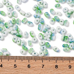 Perles de rocaille en verre peintes à cuisson bicolores&nbsp;SEED-C003-01B