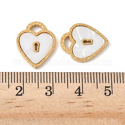 304 Edelstahl Pavé natürliche weiße Muschel Herz Verschluss Verbinder Charms&nbsp;STAS-U057-27G