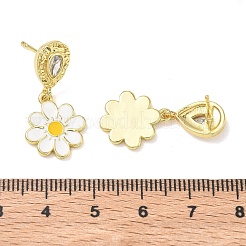 Aretes colgantes de circonita cúbica con micro pavé de latón para mujer&nbsp;EJEW-A167-28G