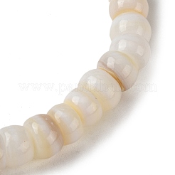 Rondell-Armbänder aus natürlichen Süßwassermuscheln mit Perlen für Damen&nbsp;BJEW-JB10911