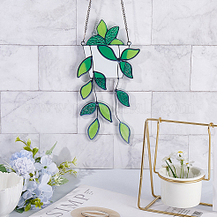 1 set di decorazioni da appendere alle finestre con foglie in acrilico&nbsp;AJEW-GF0009-95