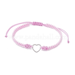 In acciaio inox braccialetti di collegamento del cuore&nbsp;BJEW-JB11226
