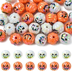 10 Stück 2 Farben Halloween UV-beschichtete Acrylperlen&nbsp;OACR-YW0003-61