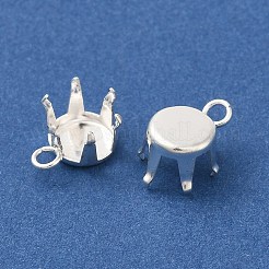 Ionenplattierung (IP) 304 Edelstahl-Anhänger mit Strass-Krallenfassungen&nbsp;STAS-U025-02B-S