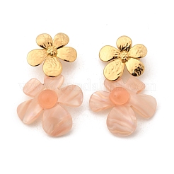 Pendientes colgantes de acrílico de acero inoxidable 304&nbsp;EJEW-Z106-01G