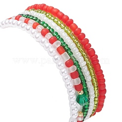 Set di braccialetti elastici con perline di vetro stile 6 pz 6&nbsp;BJEW-JB09394
