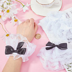 2 Paar 2 Farben Polyester Bowknot Hochzeit Braut Ärmelschoner&nbsp;BJEW-GF0001-20