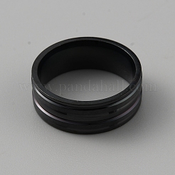 Bague rainurée en acier inoxydable 201 pour homme&nbsp;RJEW-WH0011-14B