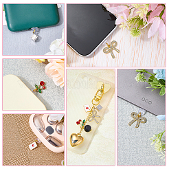 5 bouchon anti-poussière en PVC pour téléphone portable et support de téléphone portable en fer&nbsp;HJEW-SW00320
