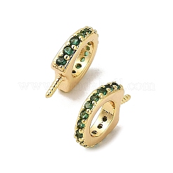 Ferro di cavallo in ottone placcato con micro pavé di zirconi cubici pendenti&nbsp;KK-S397-07F