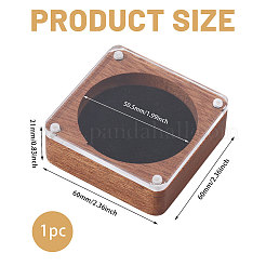 Boîtes d'emballage en bois pour badges de bijoux avec couvercles magnétiques en acrylique transparent&nbsp;CON-WH0086-246A
