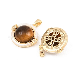 Anhänger aus natürlichem Tigerauge und Süßwassermuscheln&nbsp;KK-H538-24B-G