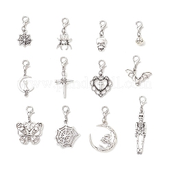 12 ciondolo in lega in stile tibetano per Halloween&nbsp;HJEW-JM03710