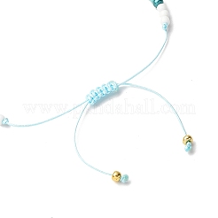 Braccialetti di perline intrecciate con conchiglie d'acqua dolce naturali e perline di vetro per le donne&nbsp;BJEW-JB12362-04
