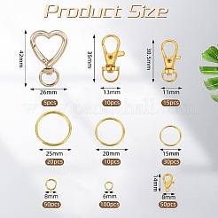 DIY-Karabinerverschlüsse aus Legierung & Biegeringe aus Messing & gespaltene Verschlüsseringe aus Eisen - Verschlüsseanhänger-Bastelsets&nbsp;DIY-SZ0010-43