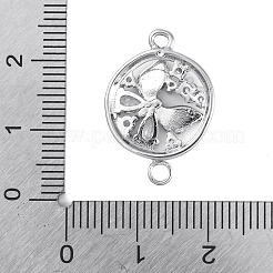 Verbindungsanhänger mit durchsichtigem Zirkonia-Pavé aus Messing&nbsp;KK-Z066-08P