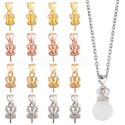 16 Stück 4 Farben Messing Micro Pave Zirkonia Anhänger Ösen&nbsp;FIND-PH0021-30