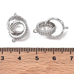 Breloque connecteur en laiton micro-pavé de zircone cubique transparente&nbsp;CU-CBA3371-11P