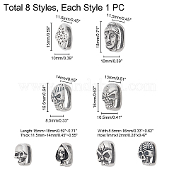 8 Stück 8 Stile 304 Edelstahl-Dia-Charms&nbsp;STAS-UN0021-02