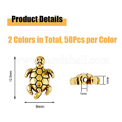 100 pz 2 colori perline in lega di stile tibetano&nbsp;FIND-DC0005-17