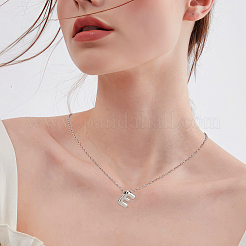 1 chaîne en laiton avec pendentifs en alliage de lettres&nbsp;NJEW-LP0001-41E-P
