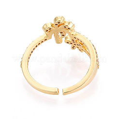 Anelli per polsini da donna in ottone con micro pavé di zirconi cubici&nbsp;KK-T071-56G