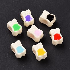 Gummierte Stil Acryl europäischen Perlen&nbsp;SACR-E009-10