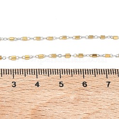 Colliers à maillons cubiques bicolores en acier inoxydable 304 de 1.5 mm pour femmes&nbsp;NJEW-G201-03GP