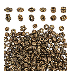 300 pièces 6 styles perles d'espacement en alliage de style tibétain&nbsp;FIND-PH0020-41AB