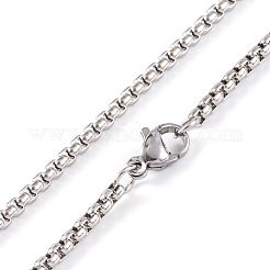Halsketten mit Kastenkette aus Edelstahl&nbsp;NJEW-P304-01C