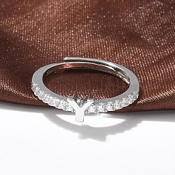 Anelli regolabili in argento sterling s925 con lettere per donna&nbsp;RJEW-M068-01P-Y
