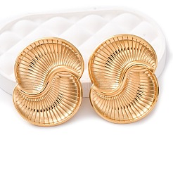 Boucles d'oreilles à tige en spirale vortex en acier inoxydable 304&nbsp;EJEW-C148-01G