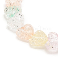 Bracciale elasticizzato da donna con perline a cuore in acrilico color caramello&nbsp;BJEW-JB08240