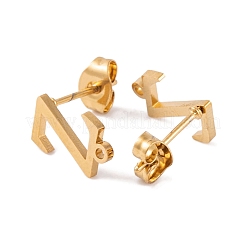 Orecchini a bottone in acciaio inossidabile 304 placcati ioni (ip)&nbsp;FIND-Q103-01Z-G