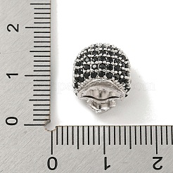 Perles micro zircon cubique noires en laiton&nbsp;ZIRC-P119-14P-02