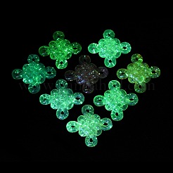 Cuentas acrílicas transparentes iridiscentes y luminosas chapadas en rayos UV.&nbsp;OACR-G033-06G