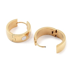 Orecchini a cerchio huggie in acciaio inossidabile 304 placcati ioni (ip) e conchiglia naturale per donna&nbsp;EJEW-C096-26A-G