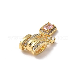 Pendentifs avec zircon cubiques à micro-pavés en laiton&nbsp;KK-D383-03G-01