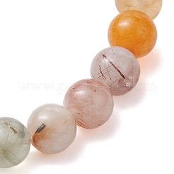 Braccialetti elasticizzati rotondi con perline di quarzo rutilato naturale da 6.5 mm per donna uomo&nbsp;BJEW-JB10490
