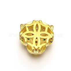 Gestellware Messing Micro Pave Zirkonia Leopard Hohlkugeln&nbsp;X-ZIRC-I012-18G-RS