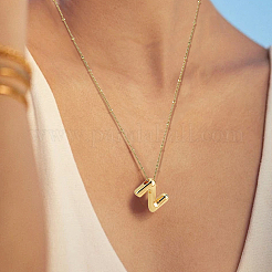 1 chaîne en laiton avec pendentifs en alliage de lettres&nbsp;NJEW-LP0001-41Z-G