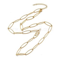 Collier chaîne trombone en acier inoxydable 304 avec placage ionique (IP) pour hommes et femmes&nbsp;NJEW-P272-02G